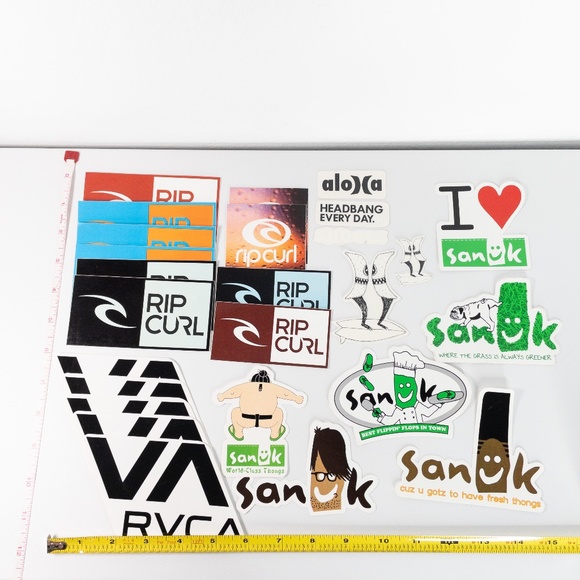 Rip Curl RVCA Sanuk Hurley Surf Sticker Decal Lot - Picture 2 of 4